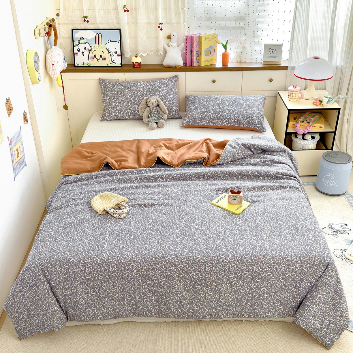 91家纺网 家纺一手货源 找家纺 铺尚美家纺 2026新款A类水洗双层纱大豆夏被子被芯 花玥