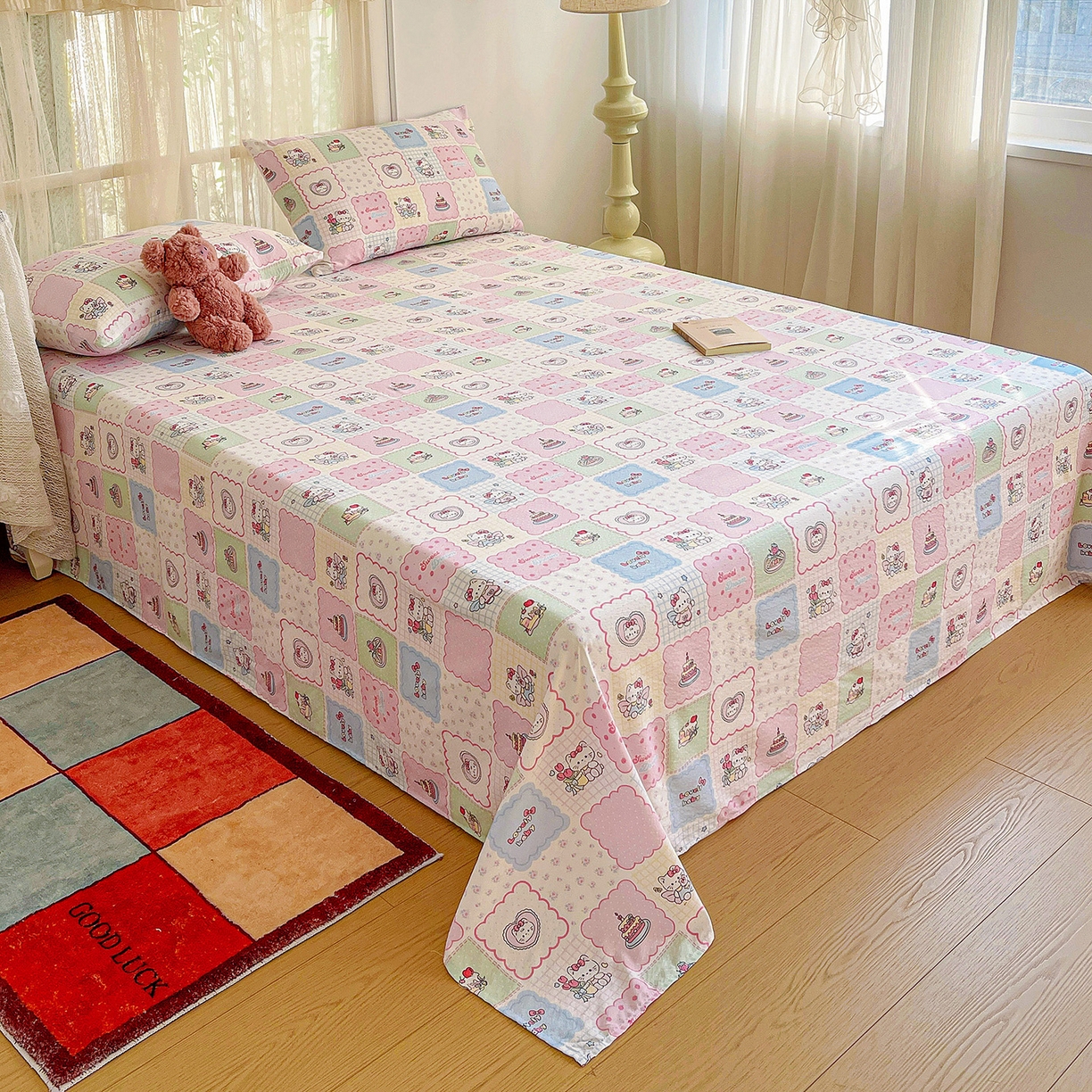 91家纺网 家纺一手货源 找家纺 纽缦家纺 2026春夏新款云感提花双层纱单床单 床单单件 蛋糕派