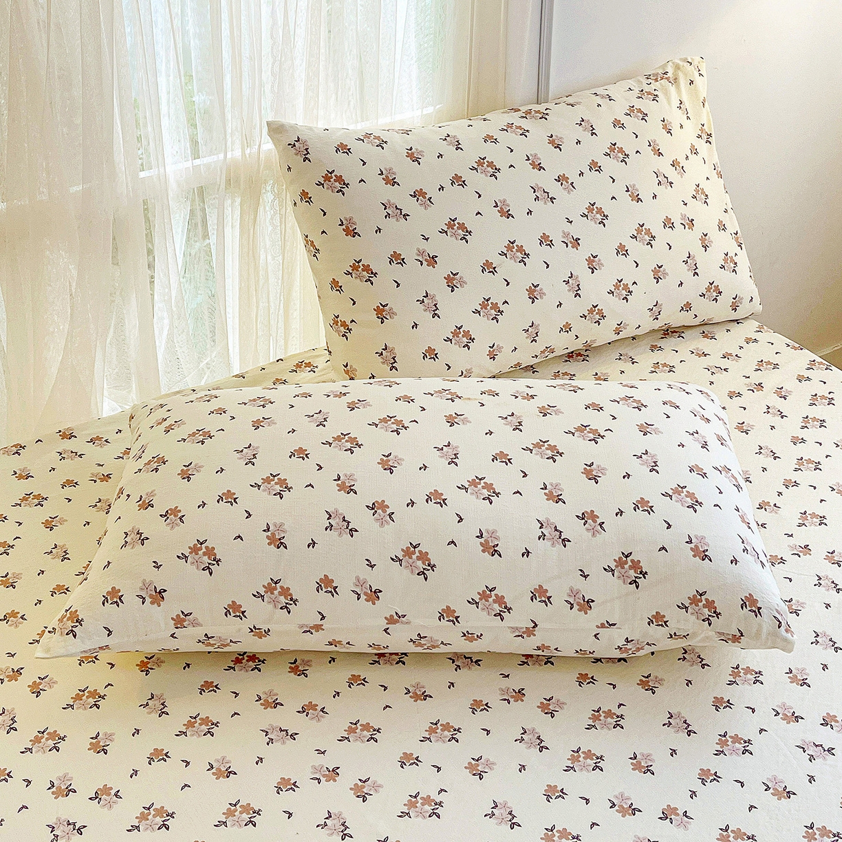 91家纺网 家纺一手货源 找家纺 纽缦家纺 2026春夏新款云感提花双层纱单床单 床单单件 苏瑾