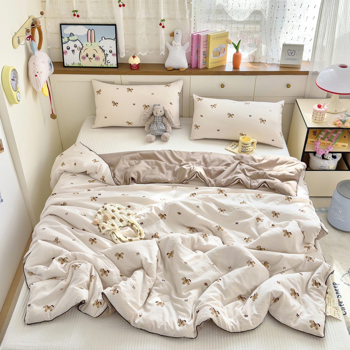 91家纺网 家纺一手货源 找家纺 铺尚美家纺 2026新款A类水洗双层纱大豆夏被子被芯 马上有钱