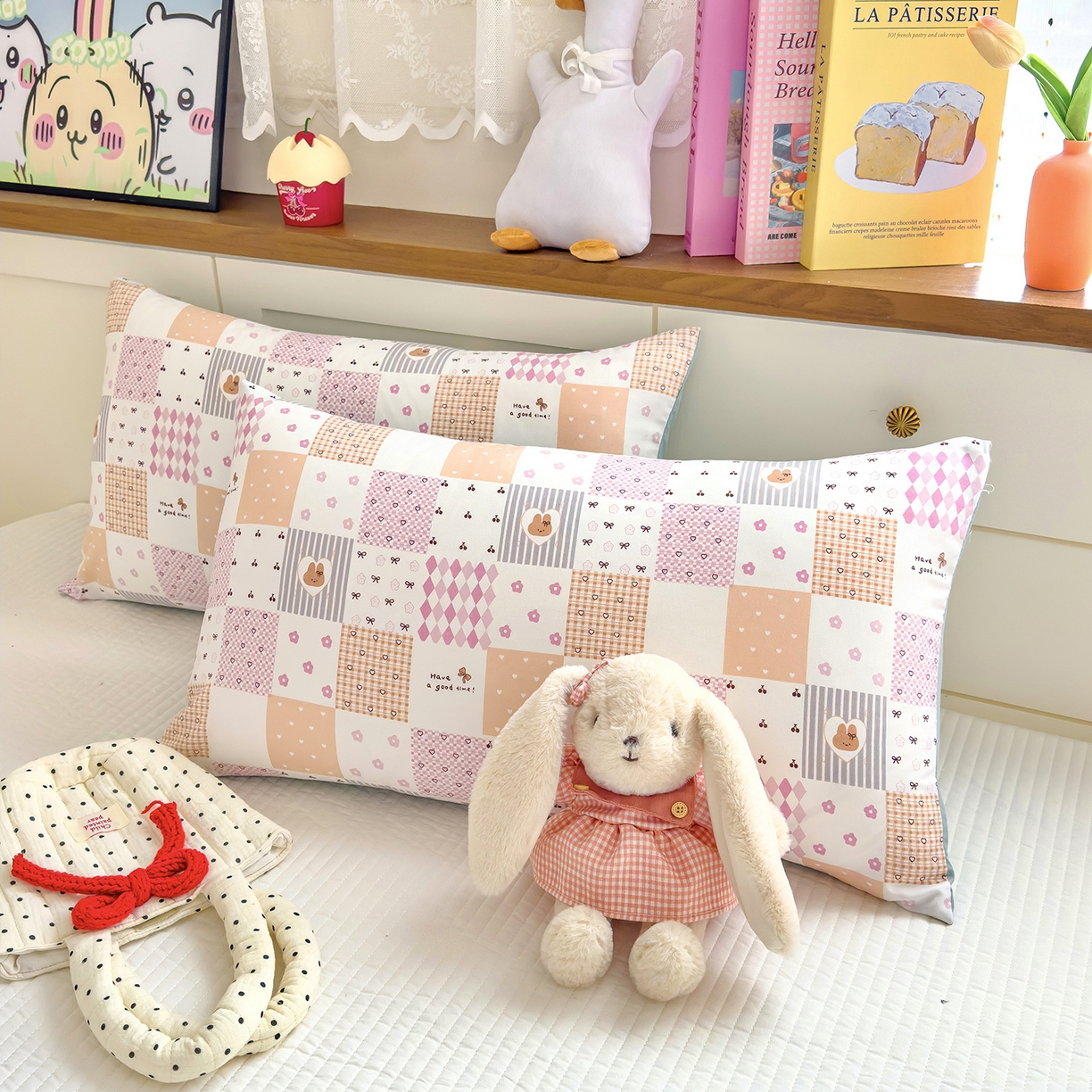 91家纺网 家纺一手货源 找家纺 铺尚美家纺 2026新款A类水洗双层纱大豆夏被子被芯 拼格小兔