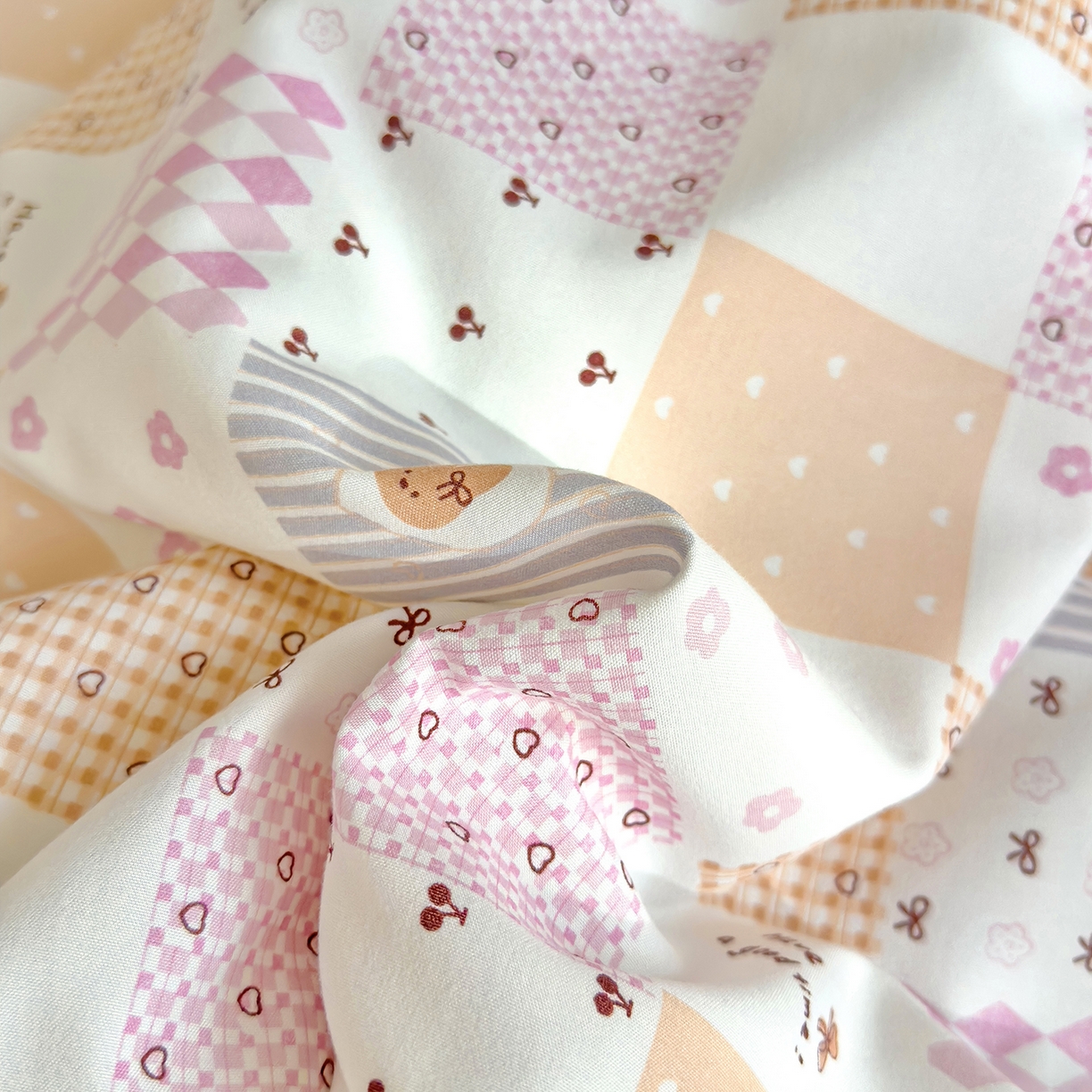 91家纺网 家纺一手货源 找家纺 铺尚美家纺 2026新款A类水洗双层纱大豆夏被子被芯 拼格小兔