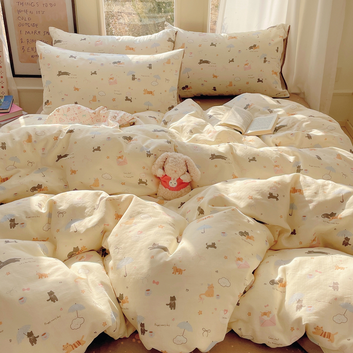 91家纺网 家纺一手货源 找家纺 （总）盛秋家纺 2026新款水洗棉印花四件套-卡通系列二