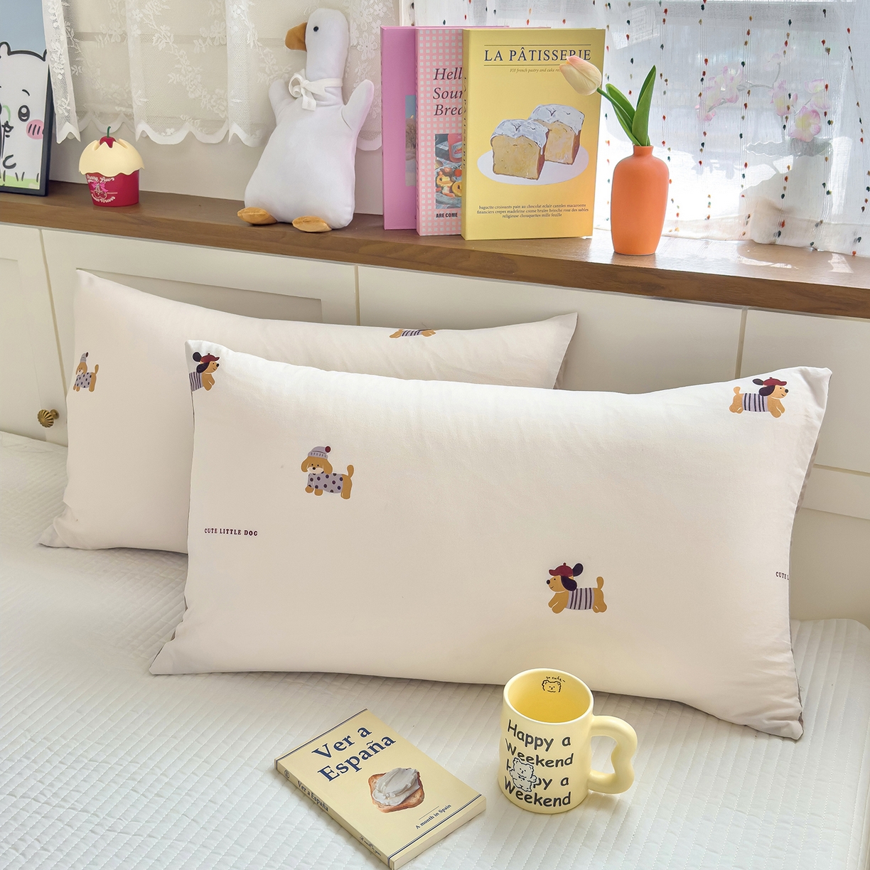 91家纺网 家纺一手货源 找家纺 铺尚美家纺 2026新款A类水洗双层纱大豆夏被子被芯 线条小狗