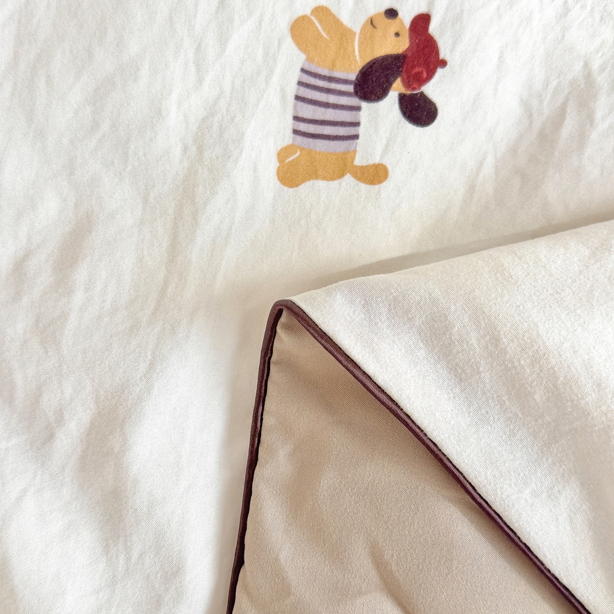 91家纺网 家纺一手货源 找家纺 铺尚美家纺 2026新款A类水洗双层纱大豆夏被子被芯 线条小狗