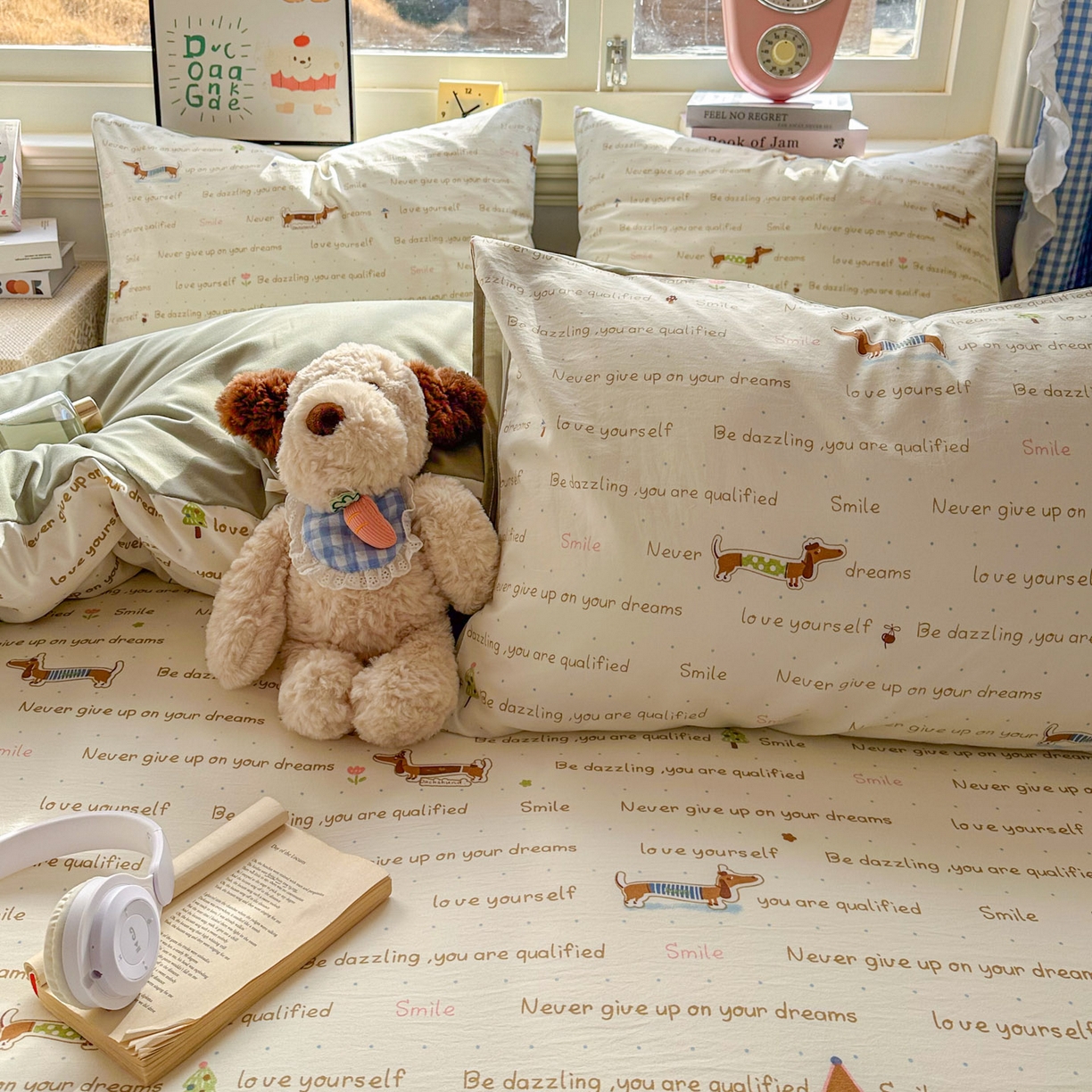 91家纺网 家纺一手货源 找家纺 暖伊家居 2026新款澳洲原单仿棉布袋四件套 腊肠狗