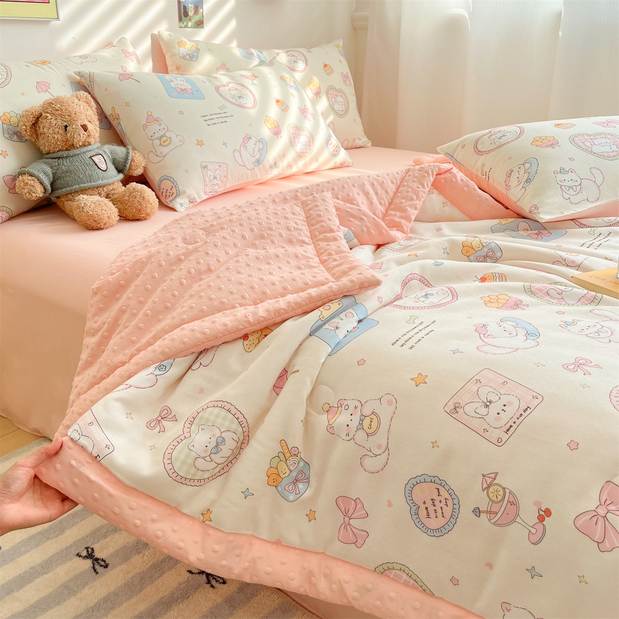 91家纺网 家纺一手货源 找家纺 （总）盛秋家纺 2026新款A类水洗棉豆豆夏被系列二