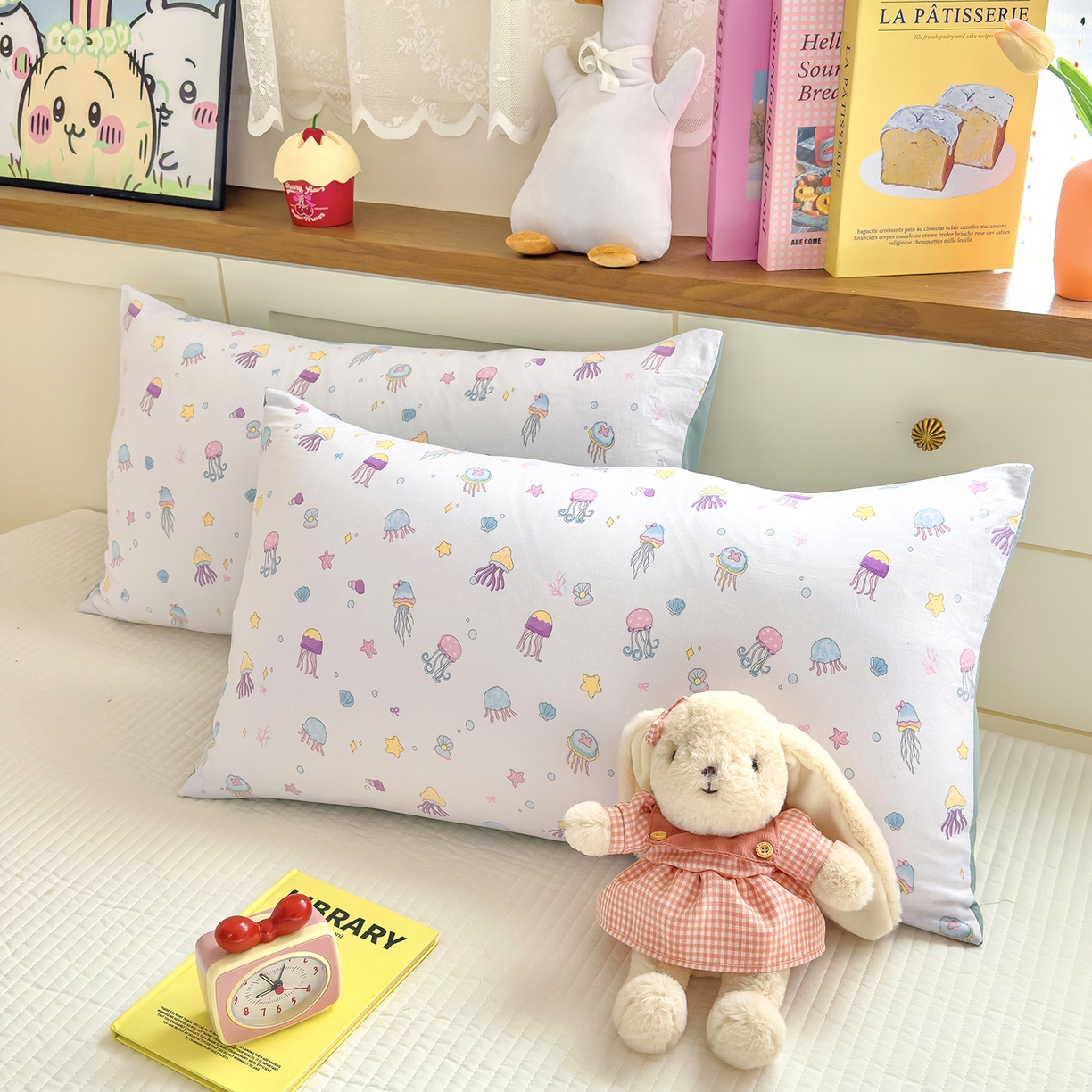 91家纺网 家纺一手货源 找家纺 铺尚美家纺 2026新款A类水洗双层纱大豆夏被子被芯 星落水母湾