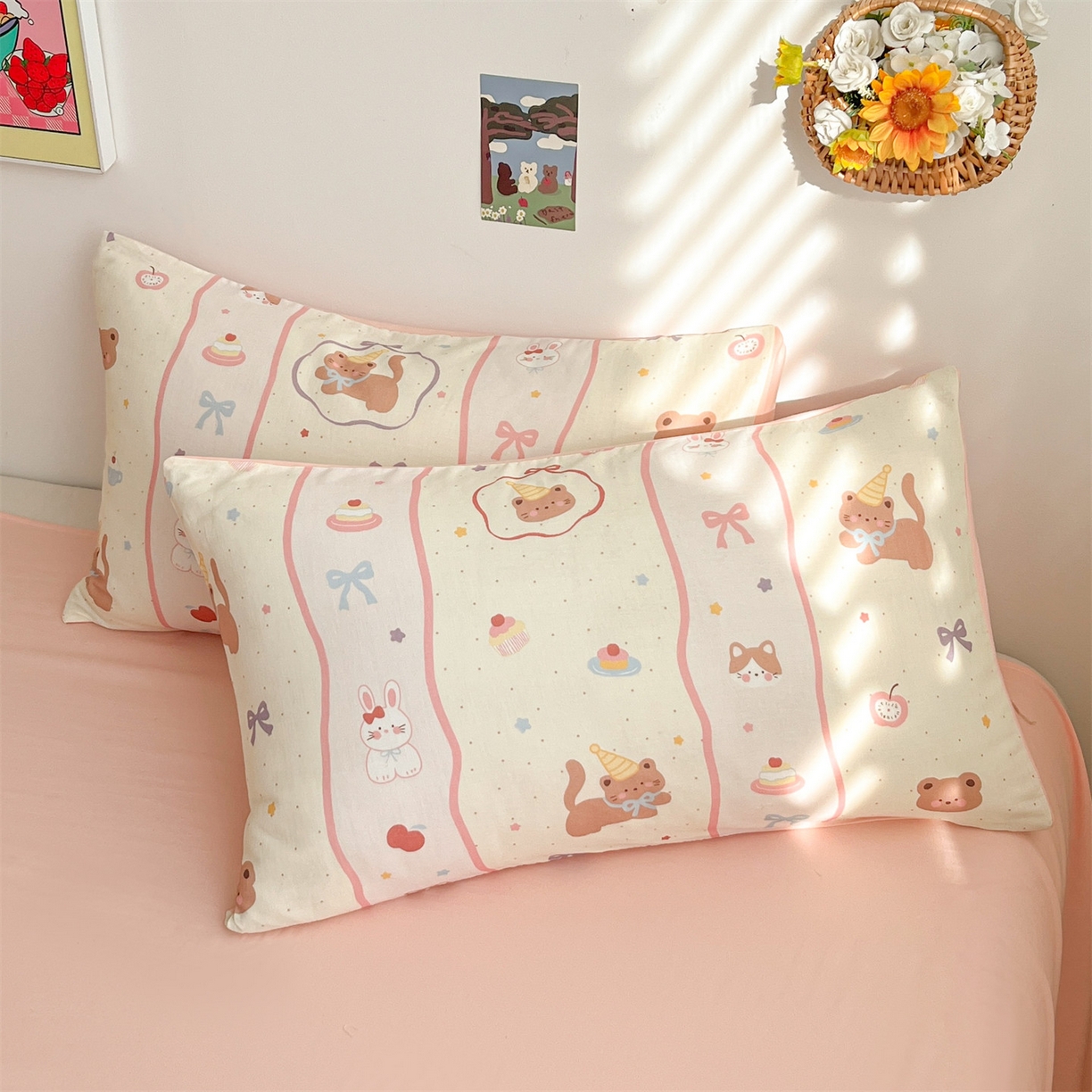 91家纺网 家纺一手货源 找家纺 盛秋家纺 2026新款A类水洗棉豆豆夏被系列二 甜茶日记+奶油粉