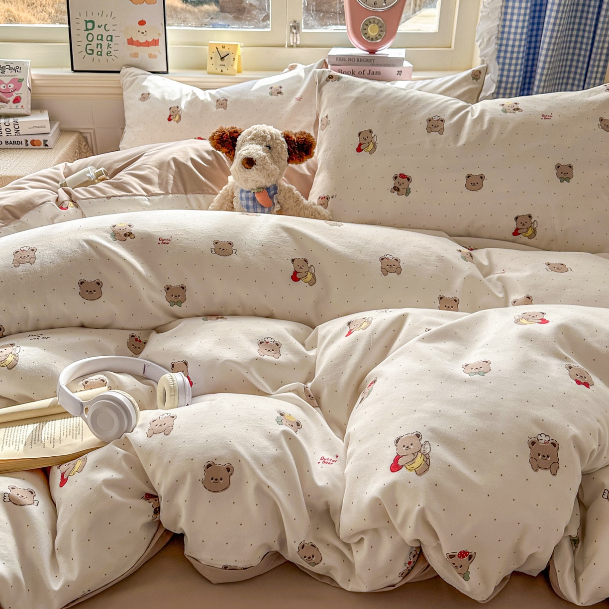 91家纺网 家纺一手货源 找家纺 暖伊家居 2026新款澳洲原单仿棉布袋四件套 可可糖豆