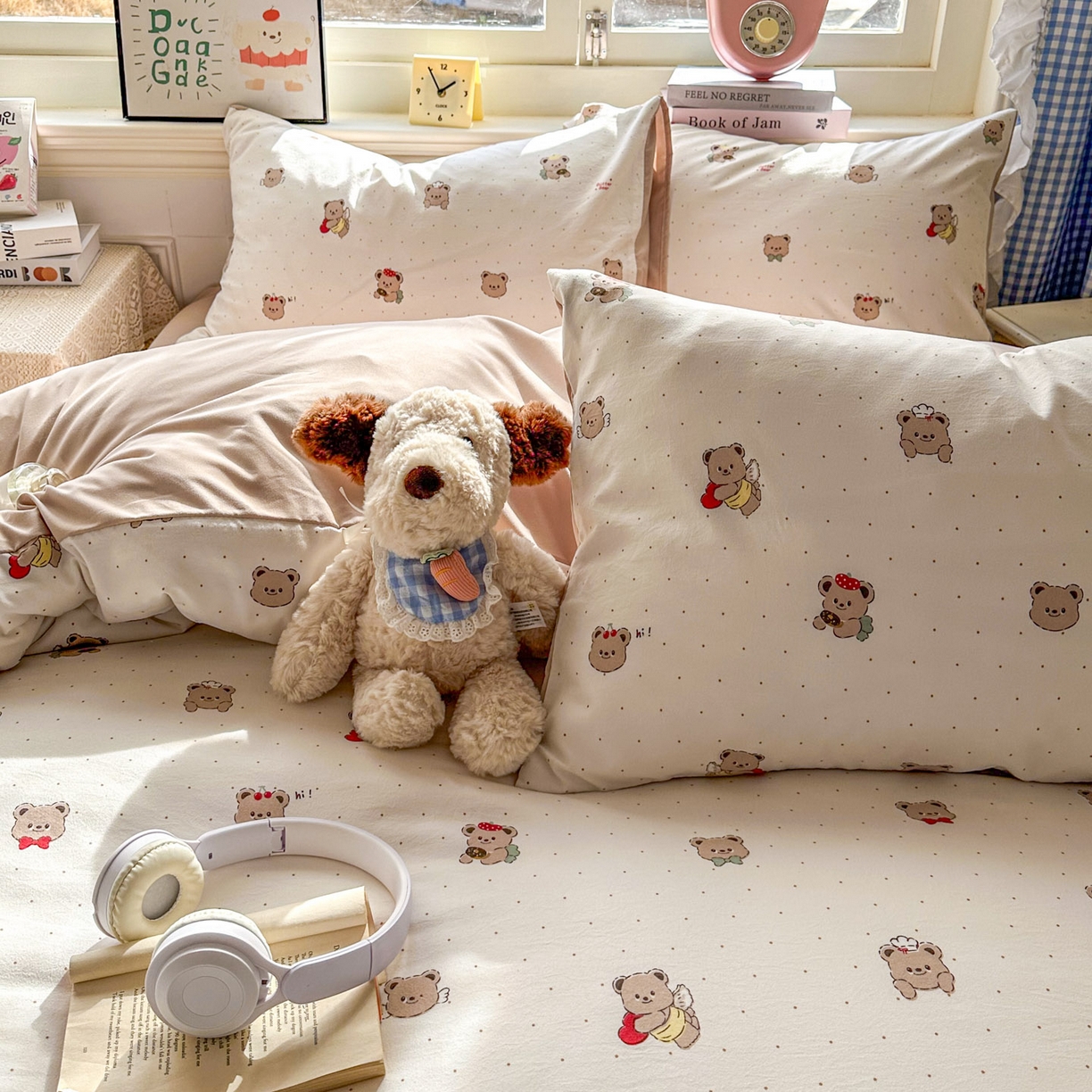 91家纺网 家纺一手货源 找家纺 暖伊家居 2026新款澳洲原单仿棉布袋四件套 可可糖豆