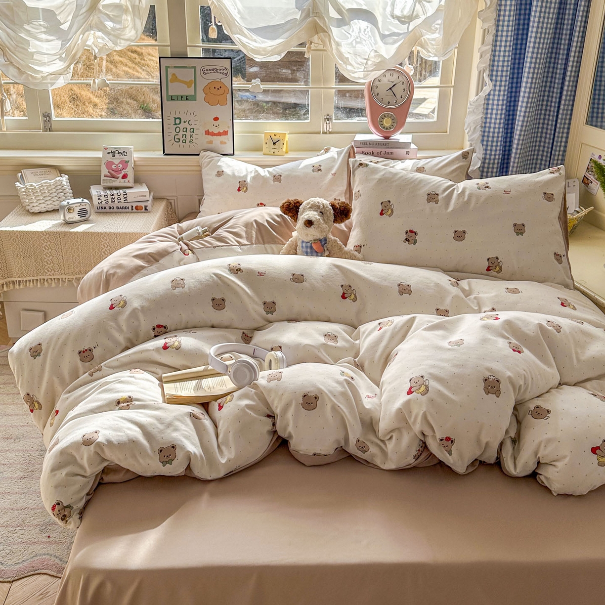 91家纺网 家纺一手货源 找家纺 暖伊家居 2026新款澳洲原单仿棉布袋四件套 可可糖豆