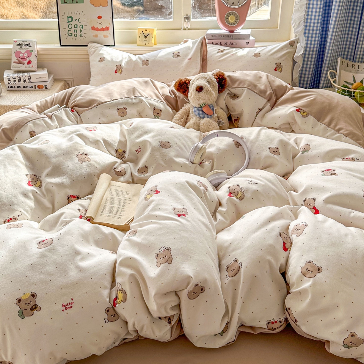 91家纺网 家纺一手货源 找家纺 暖伊家居 2026新款澳洲原单仿棉布袋四件套 可可糖豆