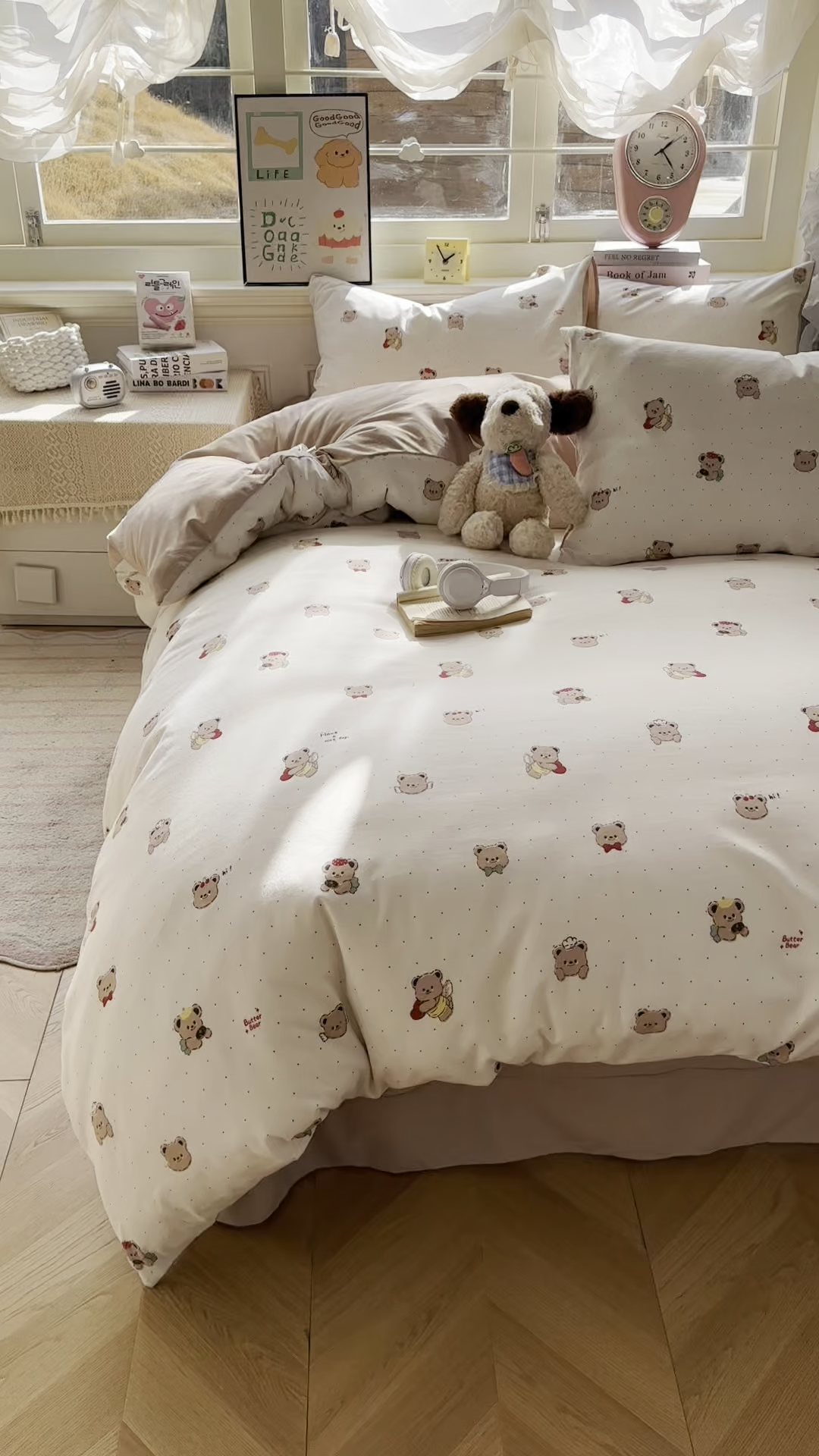 91家纺网 家纺一手货源 找家纺 暖伊家居 2026新款澳洲原单仿棉布袋四件套 可可糖豆