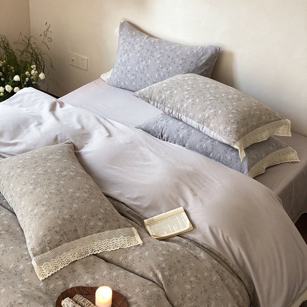 91家纺网 家纺一手货源 找家纺 赫帛 2026新款全棉纯棉色织提花水洗棉四件套-叶岚 叶岚-驼色