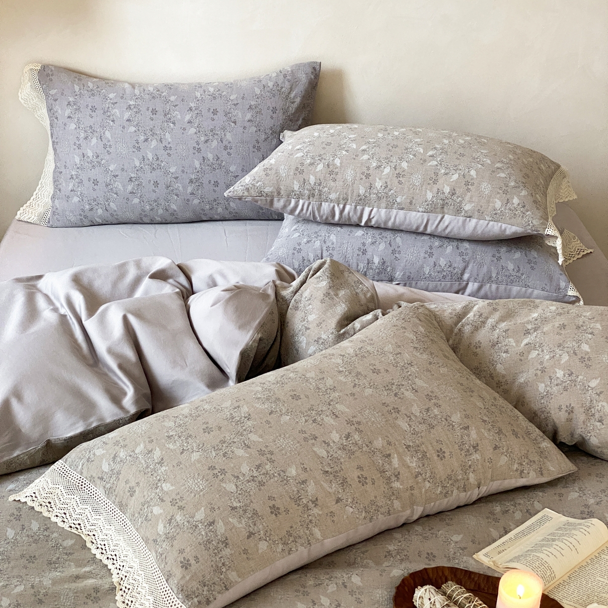 91家纺网 家纺一手货源 找家纺 赫帛 2026新款全棉纯棉色织提花水洗棉四件套-叶岚 叶岚-驼色