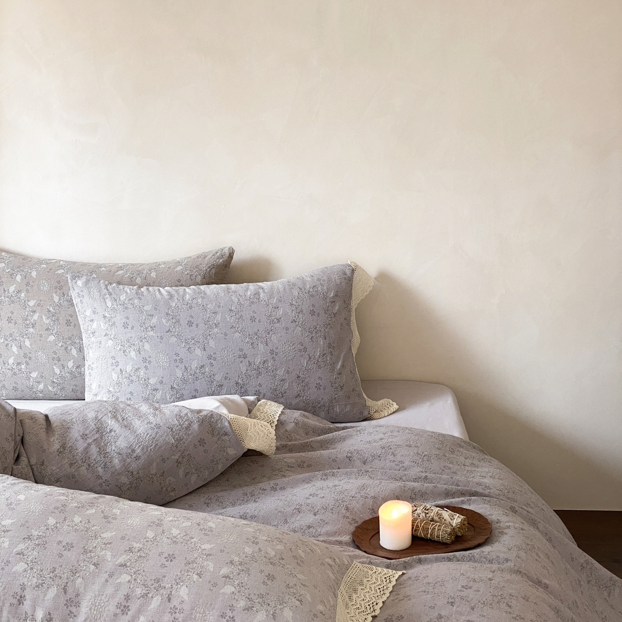 91家纺网 家纺一手货源 找家纺 赫帛 2026新款全棉纯棉色织提花水洗棉四件套-叶岚 叶岚-紫色