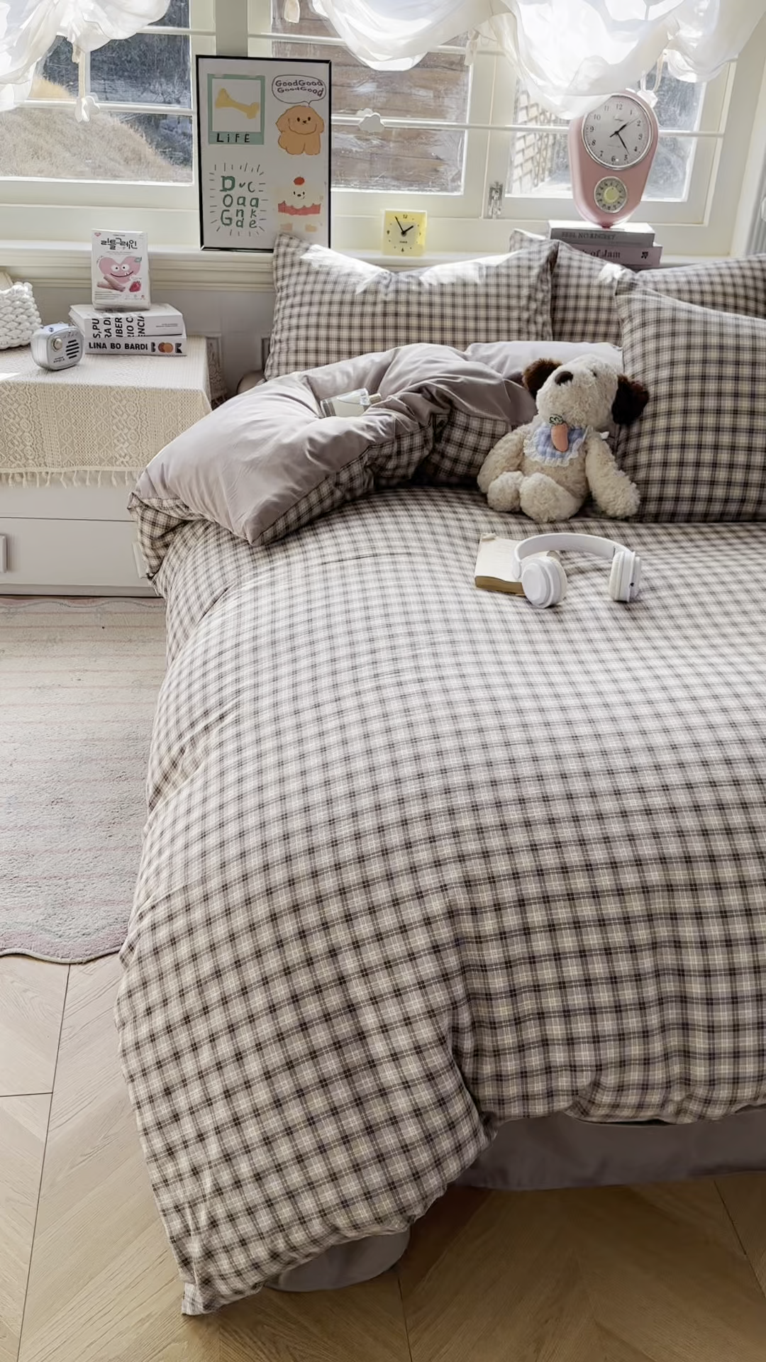 91家纺网 家纺一手货源 找家纺 暖伊家居 2026新款澳洲原单仿棉布袋四件套 格韵