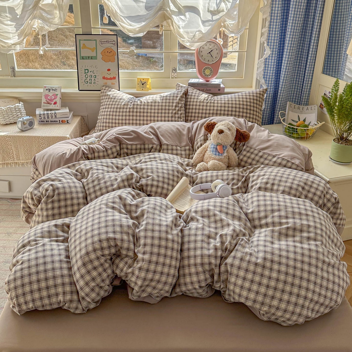 91家纺网 家纺一手货源 找家纺 暖伊家居 2026新款澳洲原单仿棉布袋四件套 格韵