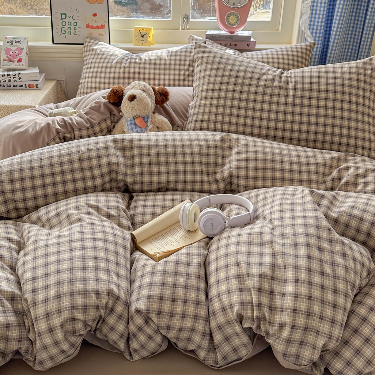 91家纺网 家纺一手货源 找家纺 暖伊家居 2026新款澳洲原单仿棉布袋四件套 格韵