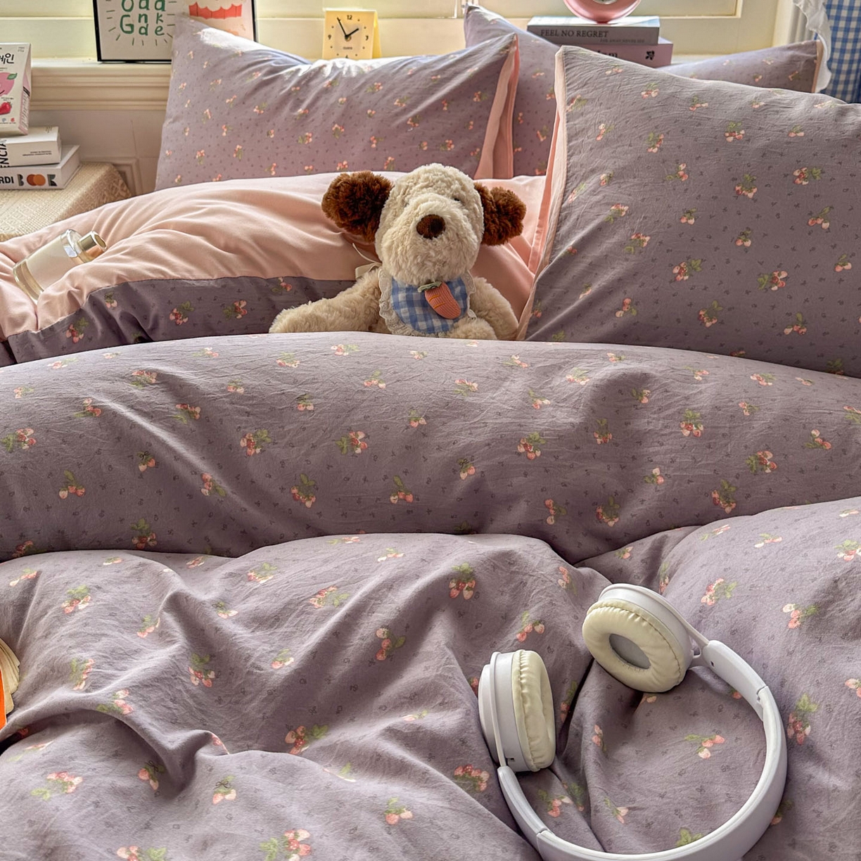 91家纺网 家纺一手货源 找家纺 暖伊家居 2026新款澳洲原单仿棉布袋四件套 野卉春