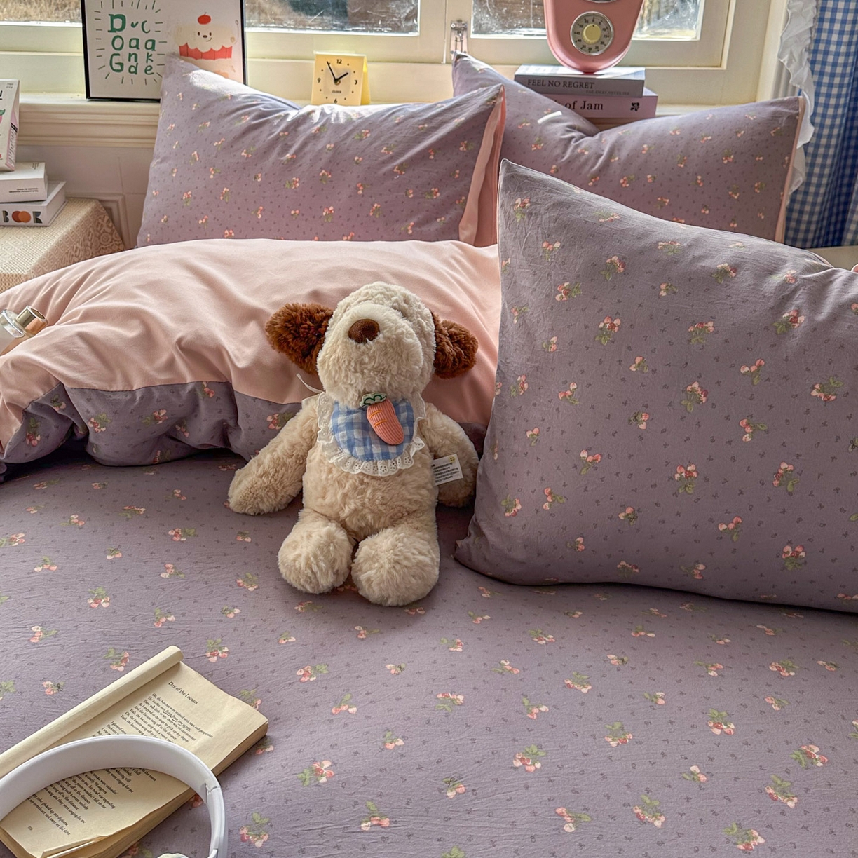 91家纺网 家纺一手货源 找家纺 暖伊家居 2026新款澳洲原单仿棉布袋四件套 野卉春