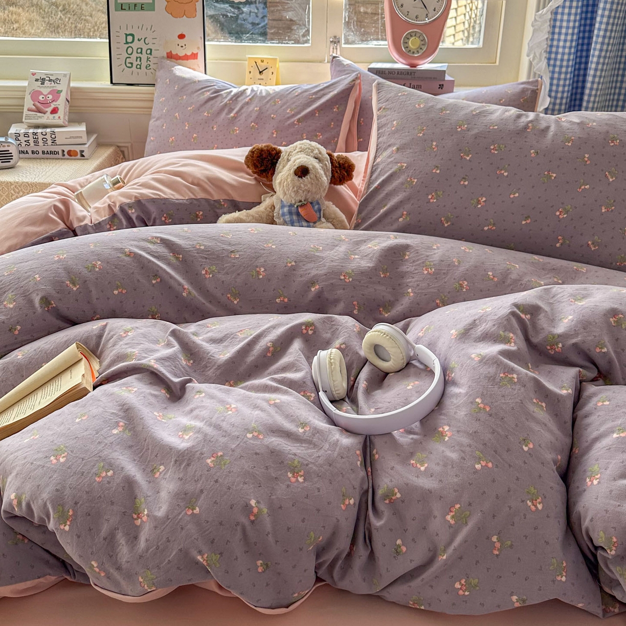 91家纺网 家纺一手货源 找家纺 暖伊家居 2026新款澳洲原单仿棉布袋四件套 野卉春