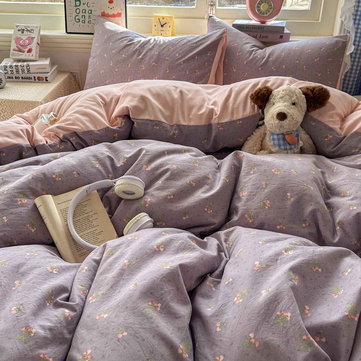 91家纺网 家纺一手货源 找家纺 暖伊家居 2026新款澳洲原单仿棉布袋四件套 野卉春