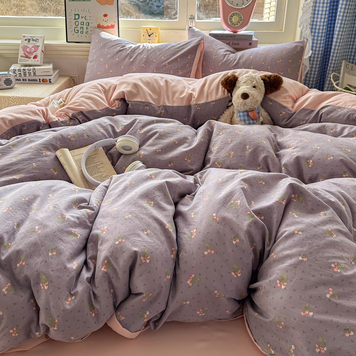 91家纺网 家纺一手货源 找家纺 暖伊家居 2026新款澳洲原单仿棉布袋四件套 野卉春