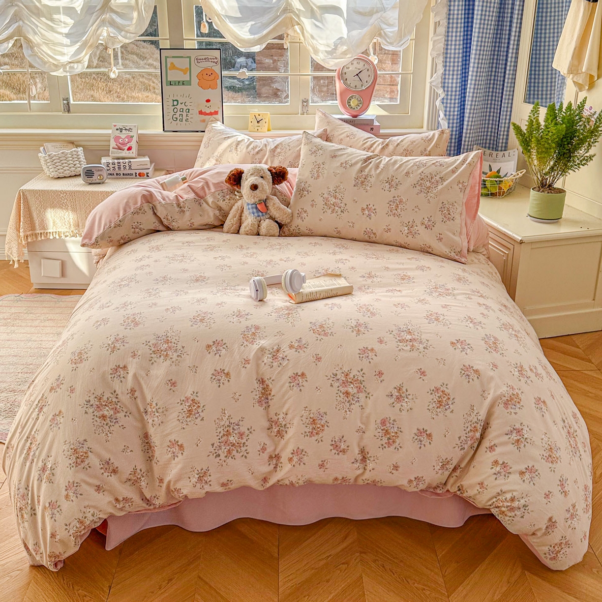 91家纺网 家纺一手货源 找家纺 暖伊家居 2026新款澳洲原单仿棉布袋四件套 繁花