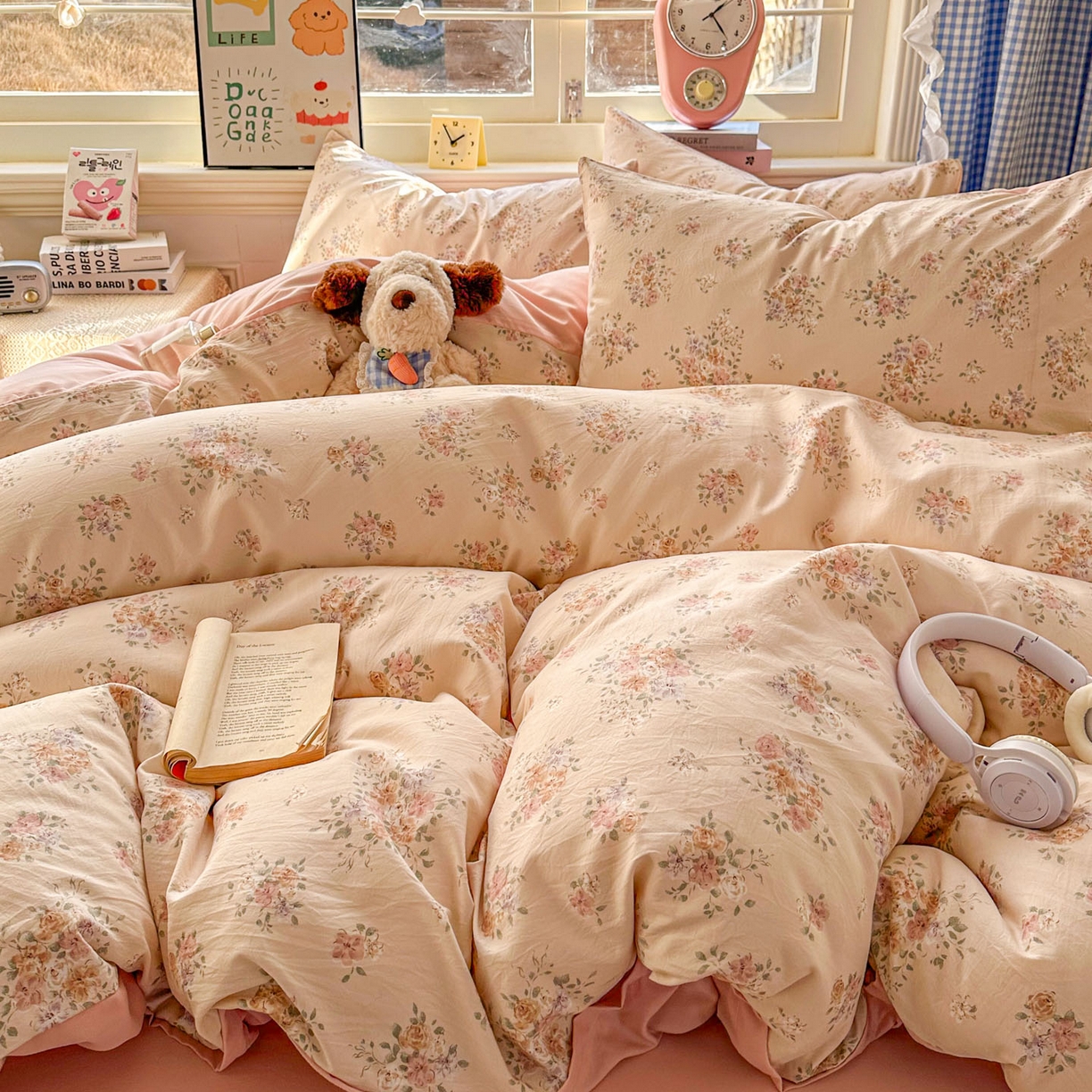 91家纺网 家纺一手货源 找家纺 暖伊家居 2026新款澳洲原单仿棉布袋四件套 繁花