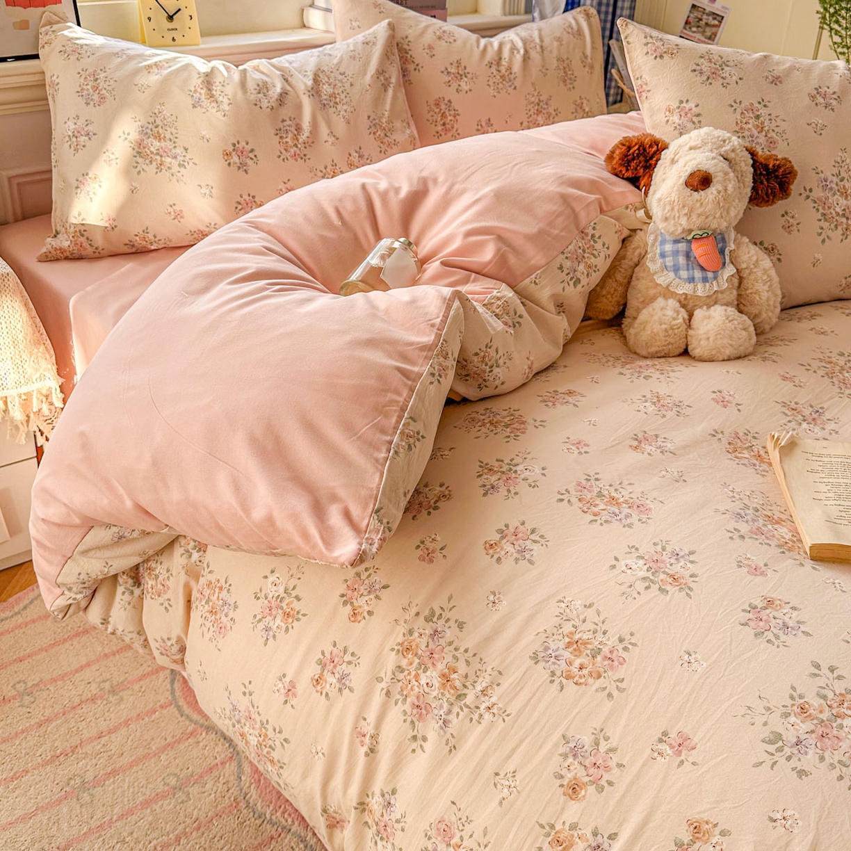 91家纺网 家纺一手货源 找家纺 暖伊家居 2026新款澳洲原单仿棉布袋四件套 繁花