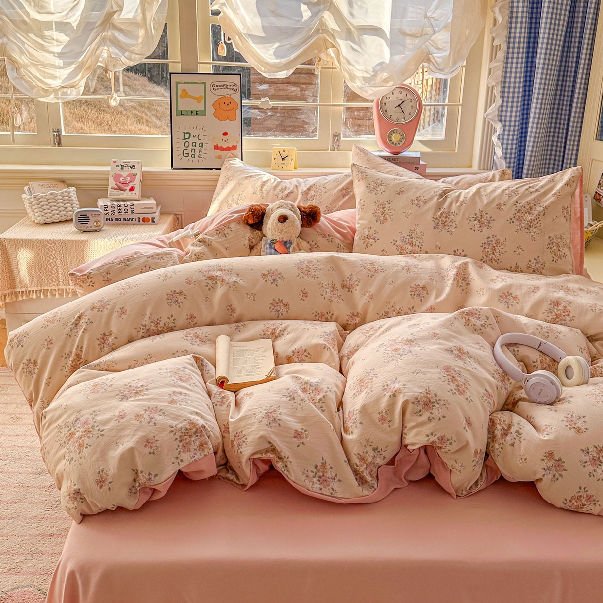 91家纺网 家纺一手货源 找家纺 暖伊家居 2026新款澳洲原单仿棉布袋四件套 繁花