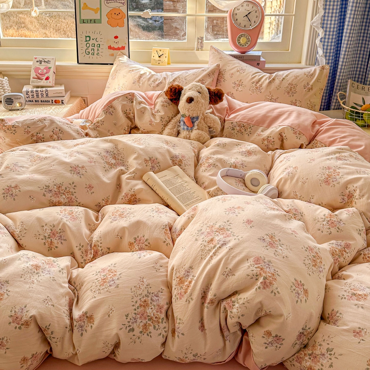 91家纺网 家纺一手货源 找家纺 暖伊家居 2026新款澳洲原单仿棉布袋四件套 繁花