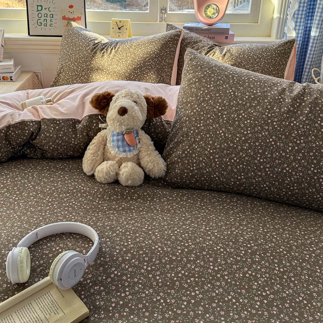 91家纺网 家纺一手货源 找家纺 暖伊家居 2026新款澳洲原单仿棉布袋四件套 樱花可可