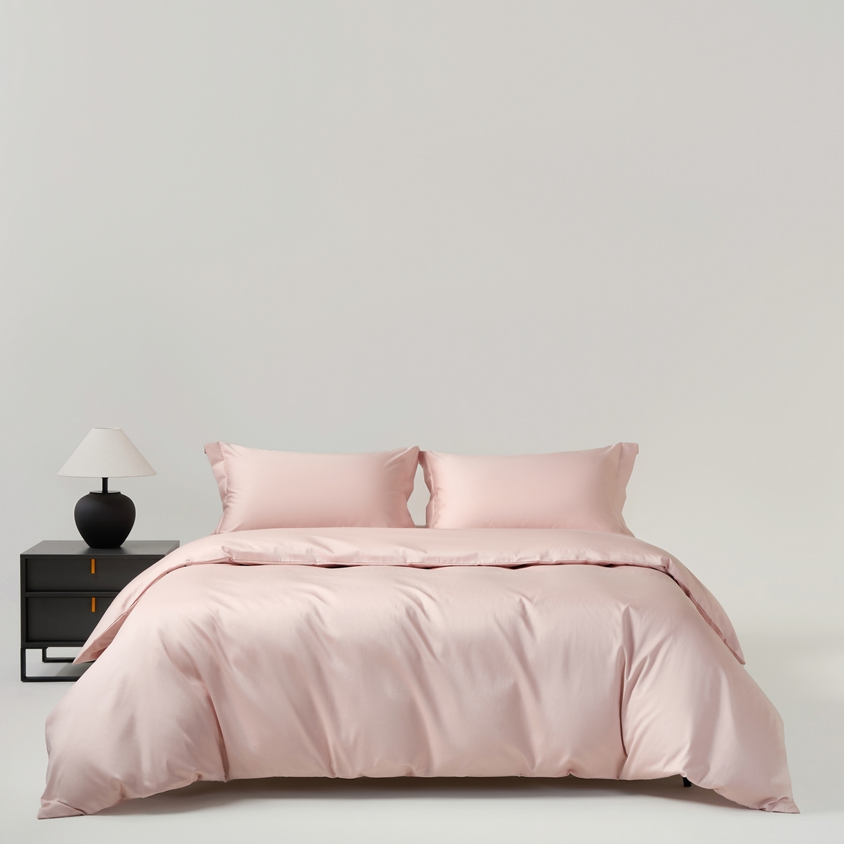 赫帛 2026新款60支pro加密新疆长绒棉全棉纯棉四件套-棚拍 蜜桃粉