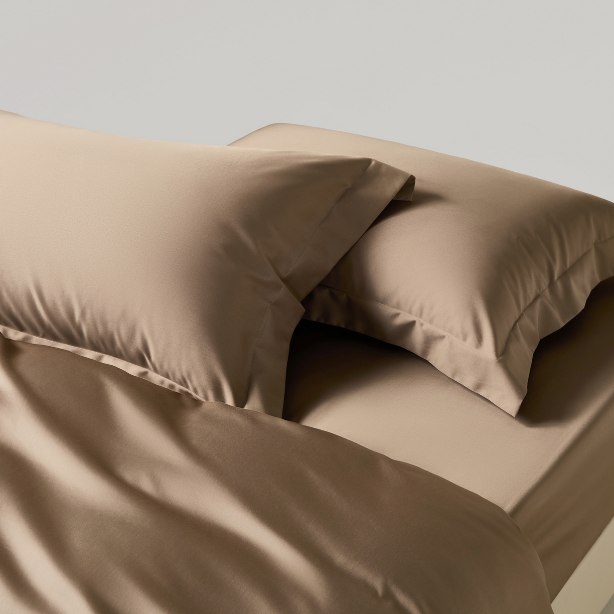 91家纺网 家纺一手货源 找家纺 赫帛 2026新款60支pro加密新疆长绒棉全棉纯棉四件套-棚拍 沙土棕