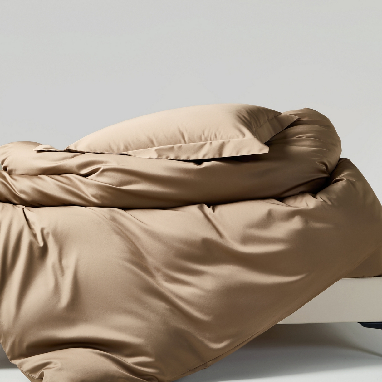 91家纺网 家纺一手货源 找家纺 赫帛 2026新款60支pro加密新疆长绒棉全棉纯棉单被套被套单件单品被套-棚拍 沙土棕