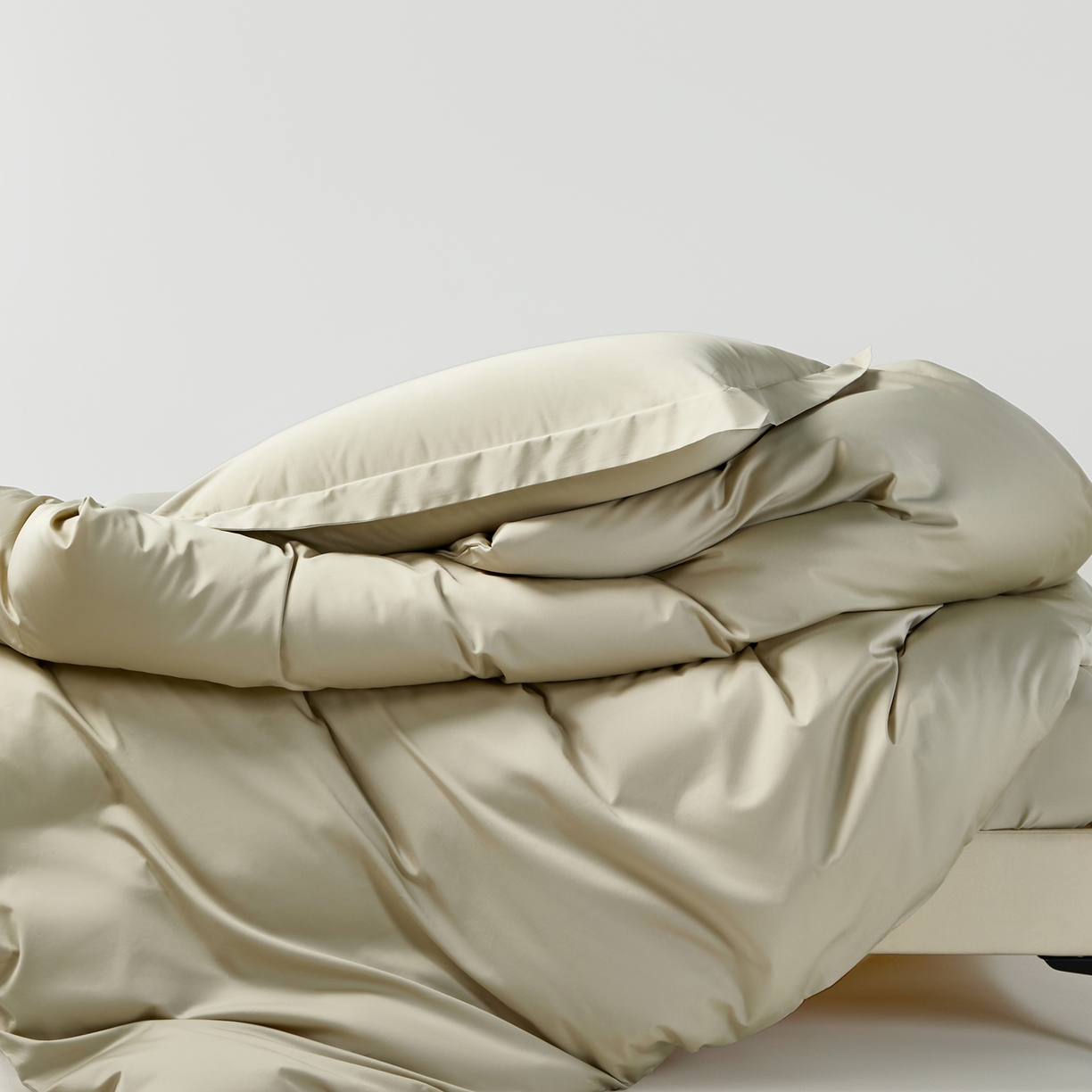 91家纺网 家纺一手货源 找家纺 赫帛 2026新款60支pro加密新疆长绒棉全棉纯棉单被套被套单件单品被套-棚拍 嫩芽绿