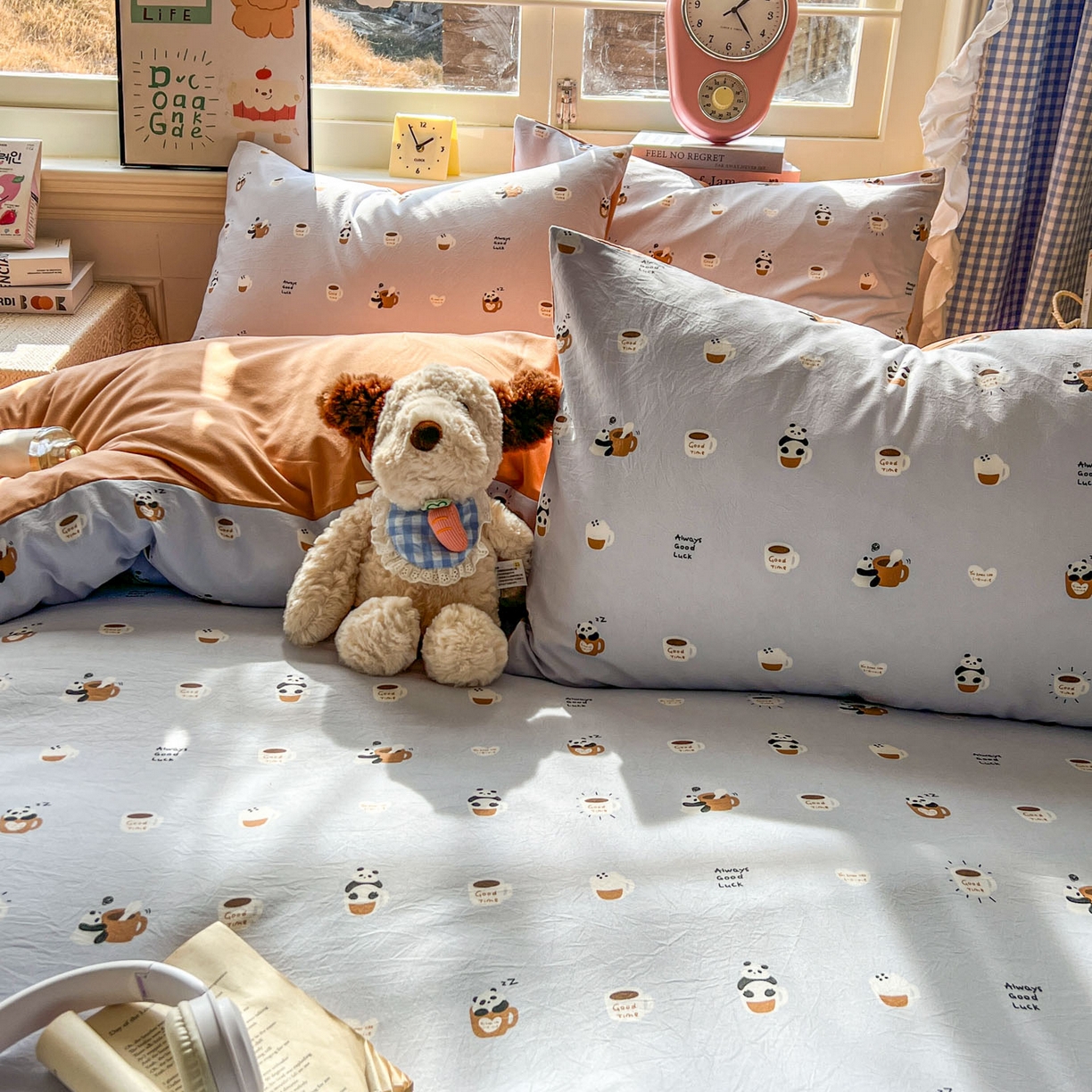 91家纺网 家纺一手货源 找家纺 暖伊家居 2026新款澳洲原单仿棉布袋四件套 咖啡熊