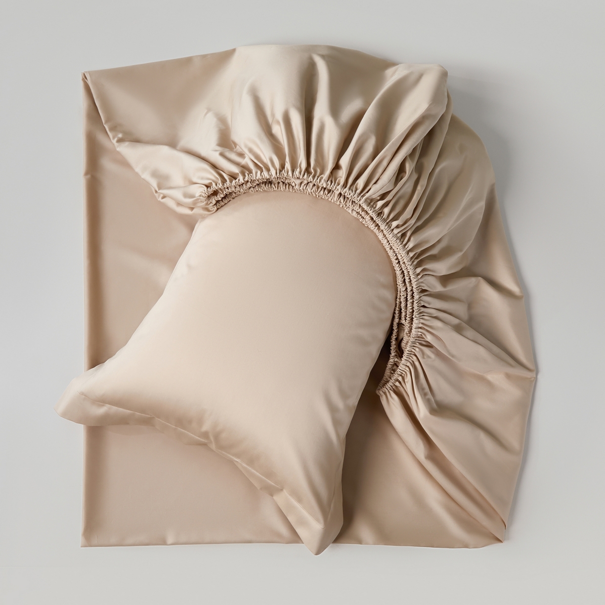 91家纺网 家纺一手货源 找家纺 赫帛 2026新款60支pro加密新疆长绒棉全棉纯棉单床笠床笠单件单品床笠-棚拍 浅玉色