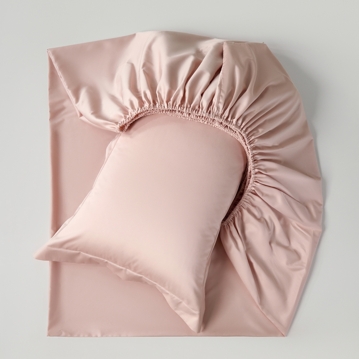 91家纺网 家纺一手货源 找家纺 赫帛 2026新款60支pro加密新疆长绒棉全棉纯棉单床笠床笠单件单品床笠-棚拍 蜜桃粉