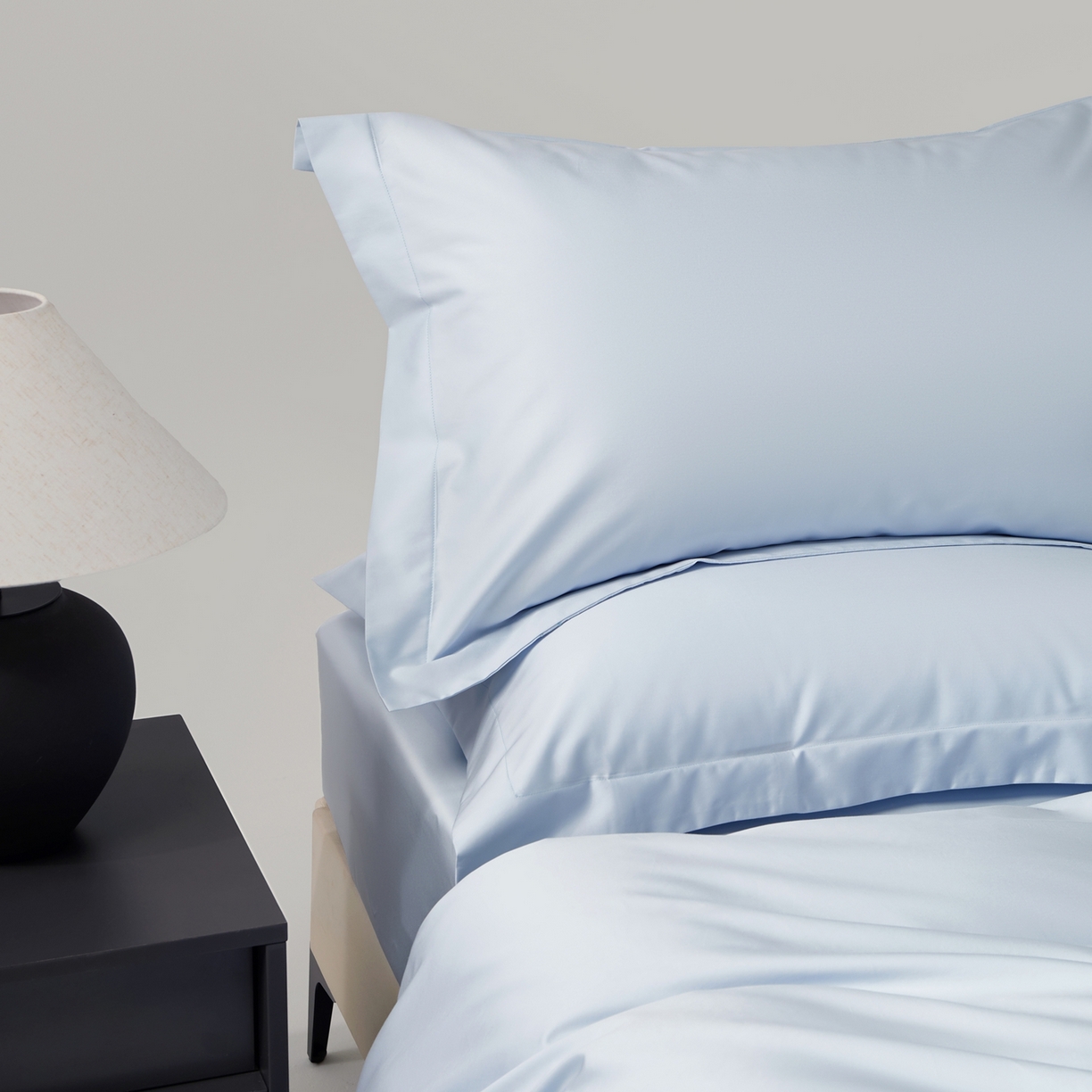 91家纺网 家纺一手货源 找家纺 赫帛 2026新款60支pro加密新疆长绒棉全棉纯棉单枕套枕套单件单品枕套-棚拍 婴儿蓝