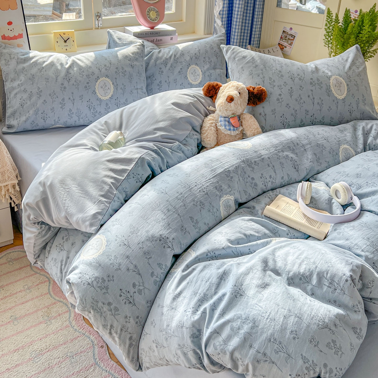 91家纺网 家纺一手货源 找家纺 暖伊家居 2026新款澳洲原单仿棉布袋四件套 芊朵