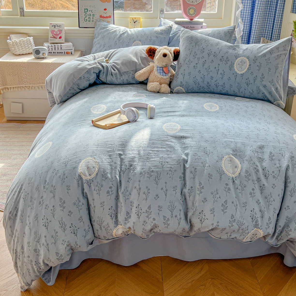 91家纺网 家纺一手货源 找家纺 暖伊家居 2026新款澳洲原单仿棉布袋四件套 芊朵