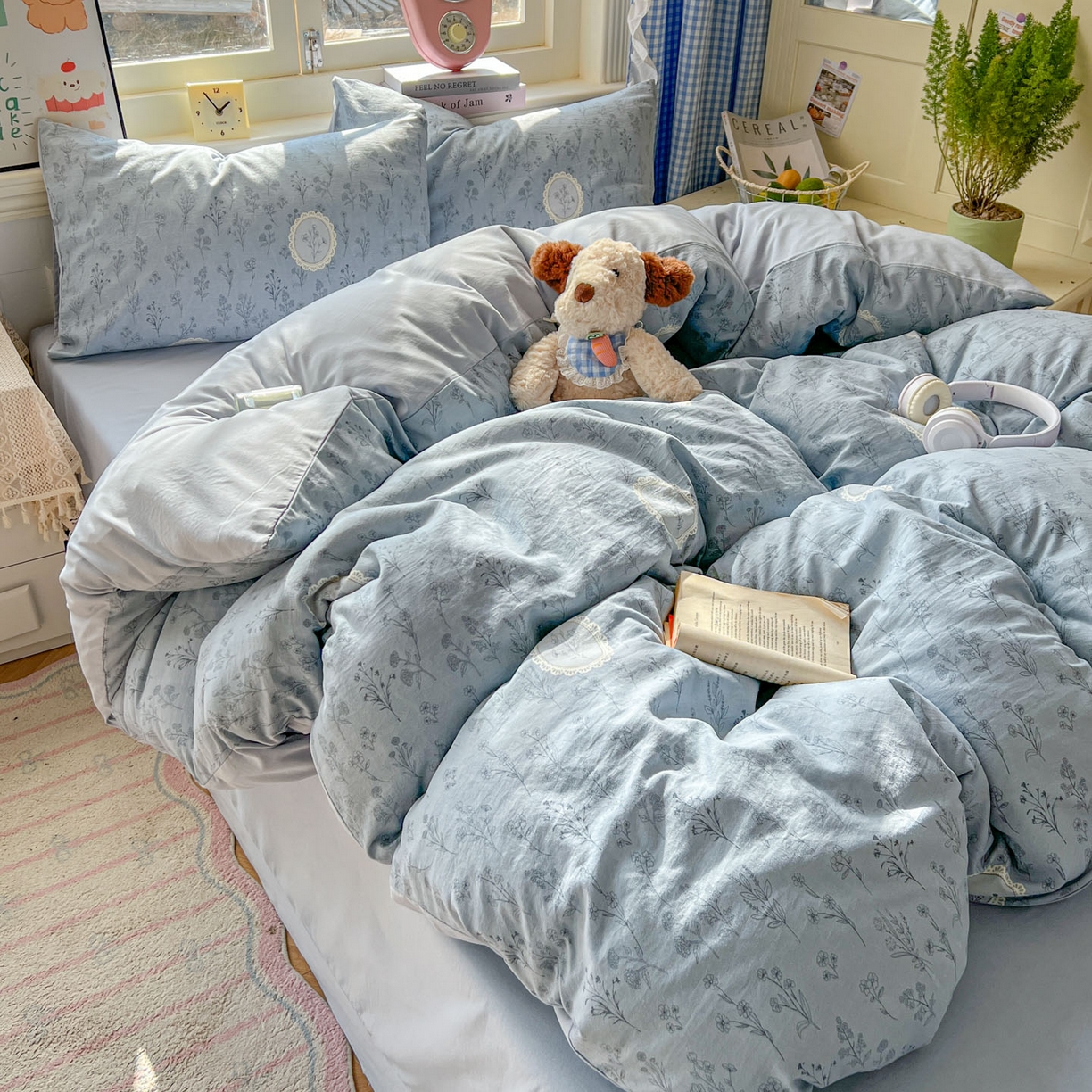 91家纺网 家纺一手货源 找家纺 暖伊家居 2026新款澳洲原单仿棉布袋四件套 芊朵