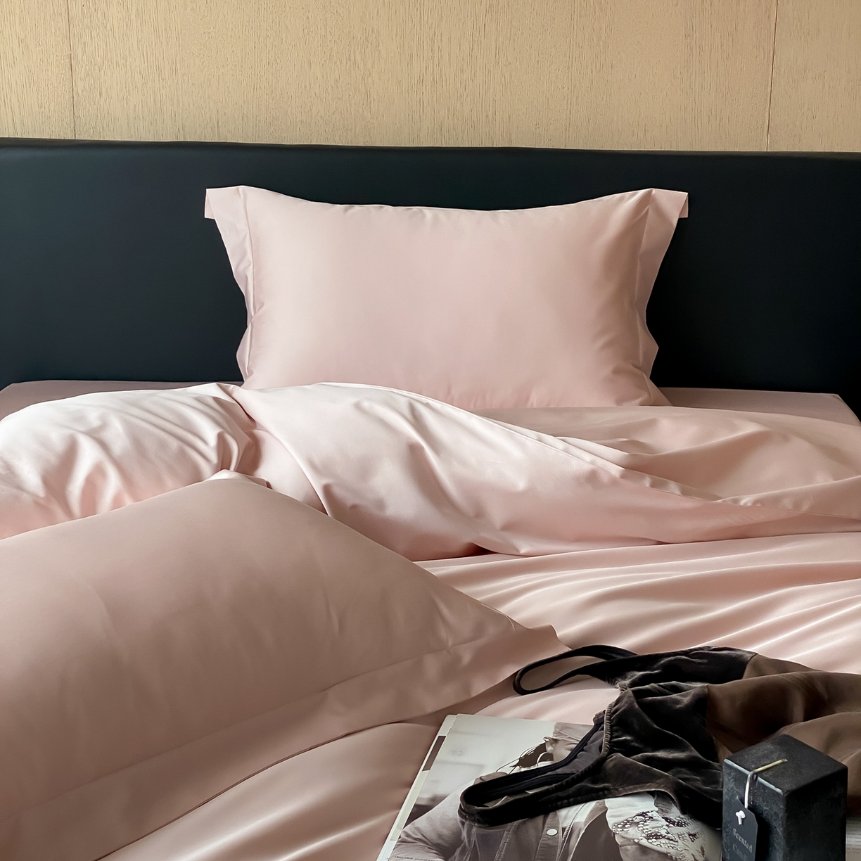 91家纺网 家纺一手货源 找家纺 赫帛 2026新款60支pro加密新疆长绒棉全棉纯棉四件套-实拍 蜜桃粉