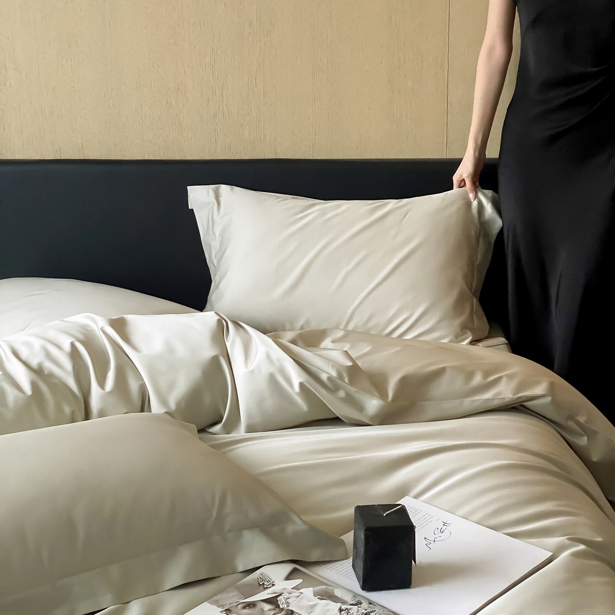 91家纺网 家纺一手货源 找家纺 赫帛 2026新款60支pro加密新疆长绒棉全棉纯棉四件套-实拍 嫩芽绿