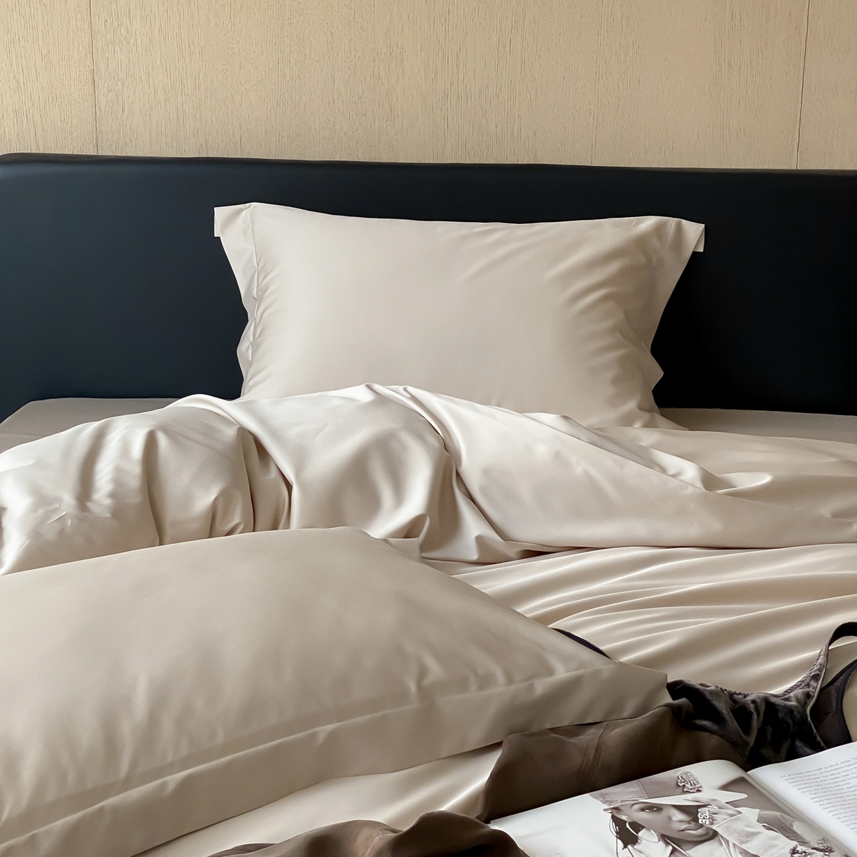 91家纺网 家纺一手货源 找家纺 赫帛 2026新款60支pro加密新疆长绒棉全棉纯棉四件套-实拍 浅玉色