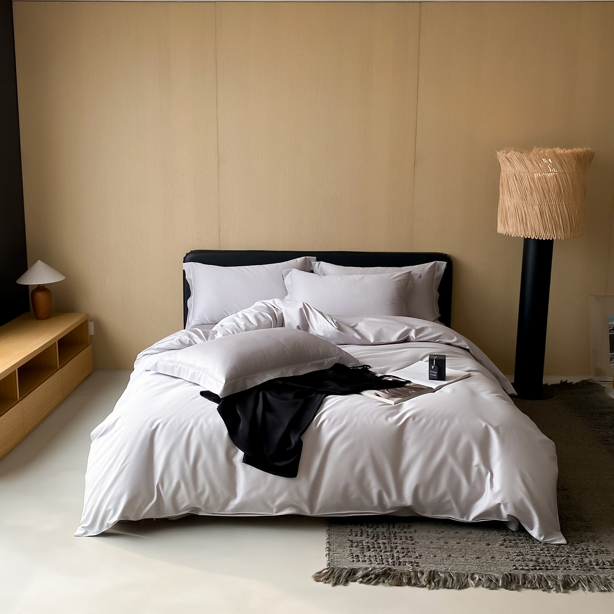 91家纺网 家纺一手货源 找家纺 赫帛 2026新款60支pro加密新疆长绒棉全棉纯棉四件套-实拍 藕灰色